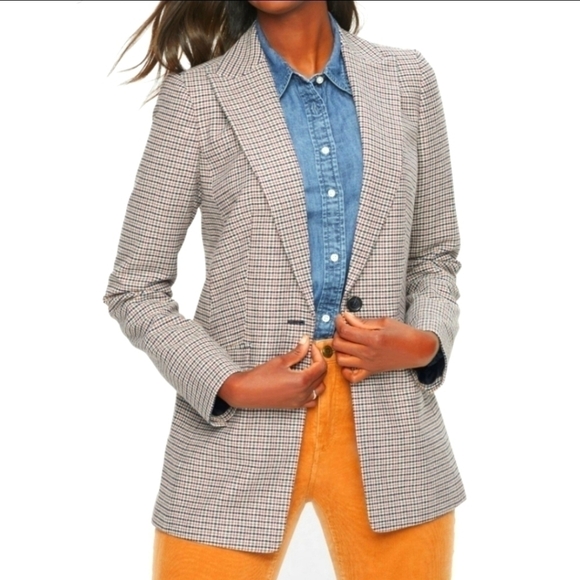 Talbots Jackets & Blazers - Talbots Plaid Print Brown Blazer Jacket Size 8